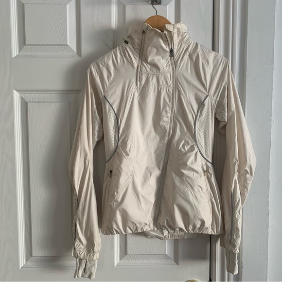 lululemon athletica Jackets & Blazers - Lululemon White Zipper Reflective Track Jacket